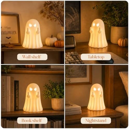 Halloween Ghost Figurine Cute Spooky Ghost Statue White - Image 5