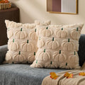 DFXSZ Fall Pillow Covers 20x20 2Pcs Beige Green Pumpkin Fall Decorations by DFXSZ