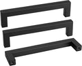 goldenwarm 150 Pack 6-1/4 Inch Black Cabinet Handles Matte Black Drawer Pulls Stainless Steel Cabinets Hardware Square Bar Modern for Kitchen Bathroom Cupboard