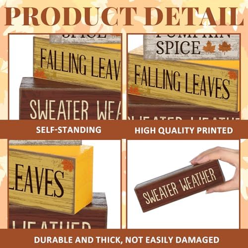 Lineshading 4 Pcs Fall Pumpkin Decor Fall Table Decoration Thanksgiving - Image 6
