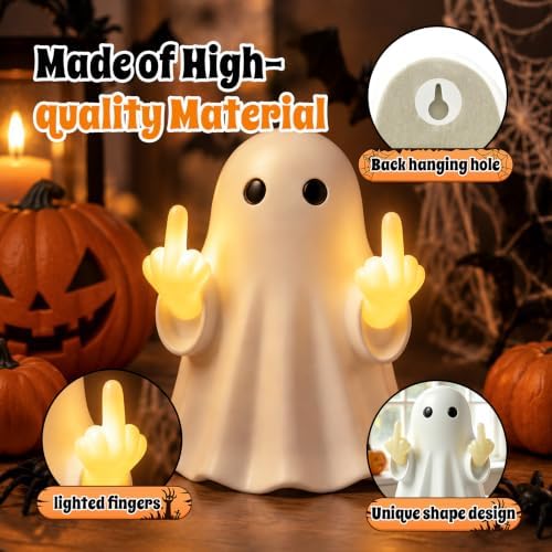 Halloween Ghost Figurine Glow Cute Finger Ghost Statue Big - Image 4