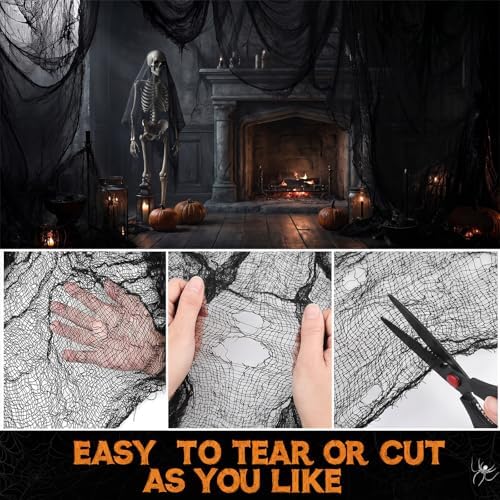 Halloween Creepy Cloth Black 80×400inch - Halloween Decorations Clearance - Creepy Spooky Halloween Decorations Outdoor Indoor - Image 3
