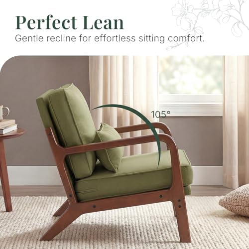 DUMOS Mid Century Modern Accent Chair, 16'' Seat Height Cozy Lounge Chair - Image 5