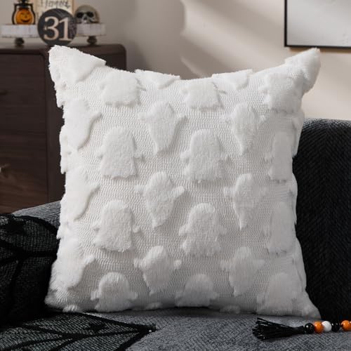 DFXSZ Halloween Pillow Covers 20x20 inch 2Pcs White Ghost Halloween Decor - Image 3