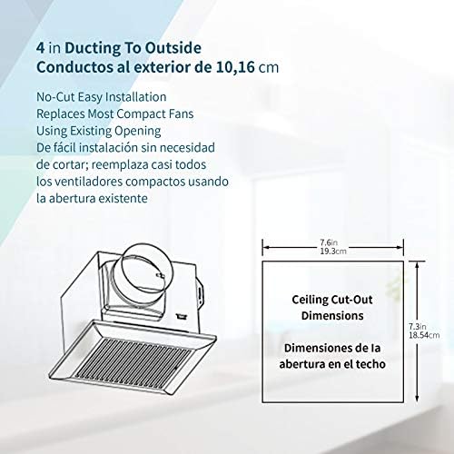 Tech Drive Very-Quiet 80 CFM, 1.5 Sone No Attic access Needed Installation Bathroom Ventilation and Exhaust Fan