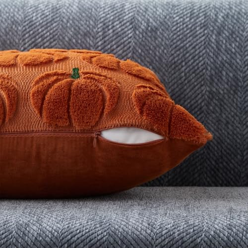 DFXSZ Fall Pillow Covers 18x18 2Pcs Rust Green Pumpkin Fall Decorations - Image 2