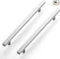 Ravinte Brushed Nickel Cabinet Handles 30 Pack 8 inch Satin Nickel Square Cabinet Pulls Silver Hardware for Kitchen Cabinets 11 inch Overall Length Stainless Steel Drawer Pulls