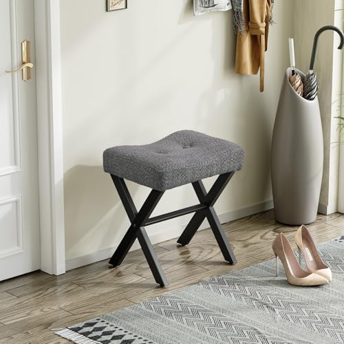 Memobarco 18-Inch Vanity Stool Chair, Gray Makeup Stool - Image 6