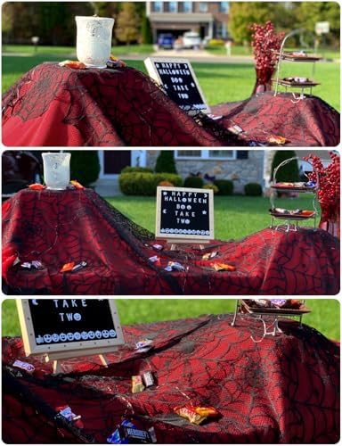 Halloween Table Cloth, Black Spider Web Lace Tablecloth for Rectangle Tables, Gothic Halloween Decor for Masquerade, Scary Movie Nights, Dinner Party Table Decorations 54 x 72 inch - Image 6