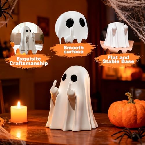 Halloween Ghost Figurine White Decorative Cute Finger Ghost Ornaments - Image 3