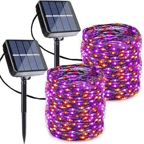 Joomer Orange Purple Halloween Solar String Lights,2 Pack Total 80FT 240LED by Joomer