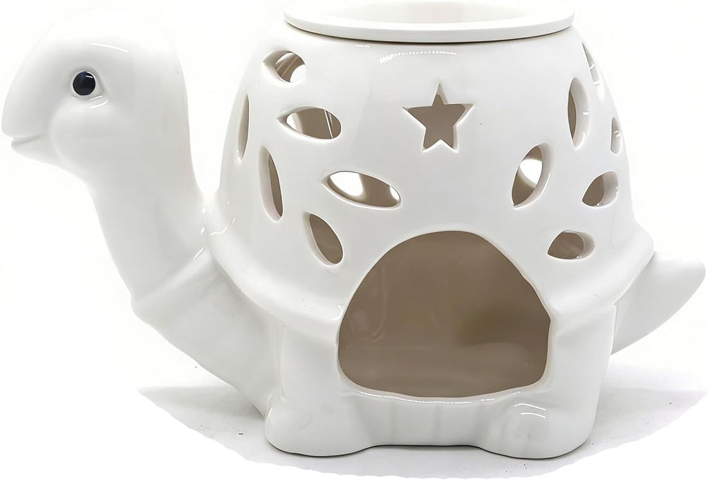 Ceramic Turtle Oil Burner Tealight Wax Warmer Burner for Scented Cubes Turtle Candle Wax Melter for Home Bedroom Aromatherapy Gifts for Mom Grandma