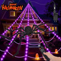OCATO 200" Halloween Decorations Spider Web Lights Outdoor +59" Fake Spider by OCATO