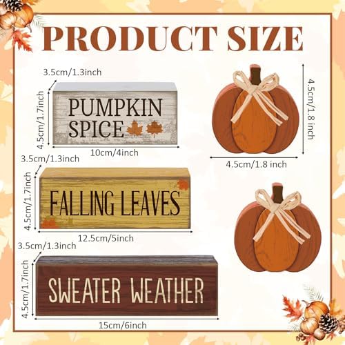 Lineshading 4 Pcs Fall Pumpkin Decor Fall Table Decoration Thanksgiving - Image 3