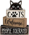 Lineshading 4 Pcs Cat Wooden Sign Set, Farmhouse Tiered Tray Decor by Lineshading