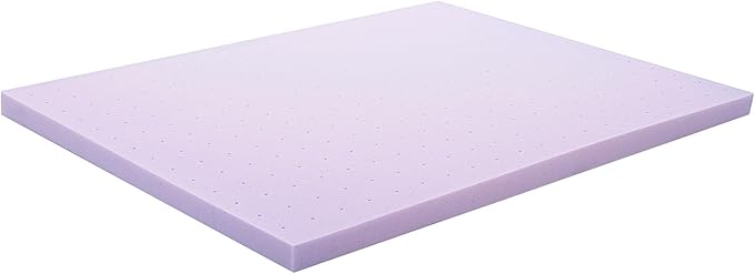 LUCID 3 Inch Lavender Infused Memory Foam Mattress Topper, California King Size – Ventilated Design – Pressure Relieving Bed Topper - Mattress Pad – CertiPur Certified