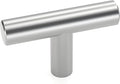 LONTAN 50 Pack Kitchen Cabinet Knobs Brushed Nickel Drawer Knobs LS201BSS Cupboard Knobs Single Hole T Bar Knobs Cabinet Hardware 2in Overall Length