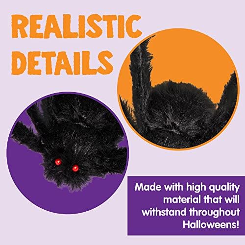 JOYIN 2 Pack 5 Ft Halloween Outdoor Decorations Hairy Black Spider, Scary Giant Spider, Fake Large Haunted House Props, Halloween Yard Lawn Decorations Party Indoor Decor - Image 4