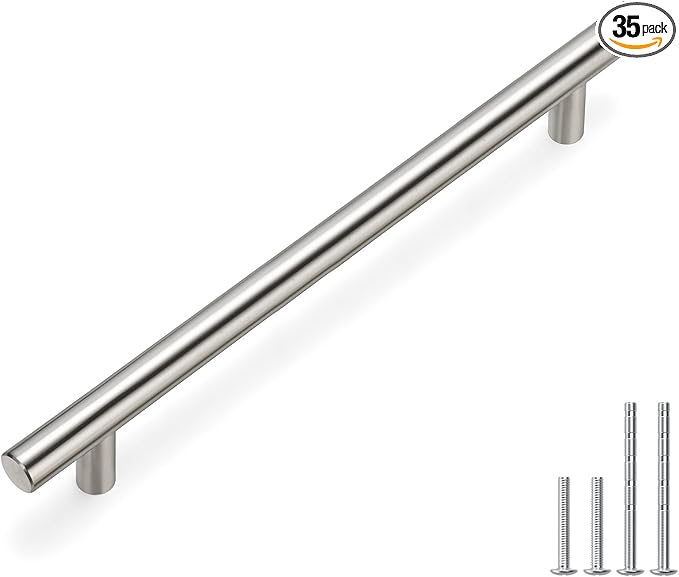 homdiy (35Pack) Brushed Nickel Cabinet Pulls - 7-1/2in Hole Centers Pulls Stainless Steel Kitchen Cabinet Handles Modern Drawer Pulls for Dresser Drawer Pulls