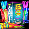 PartySticks Glow Sticks 800 pack - 8 Inch Glow in The Dark Light Up Sticks Party Favors, Glow Party Decorations, Neon Party Glow Necklaces and Glow Bracelets with Connectors by PartySticks