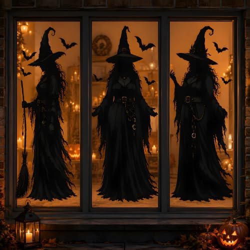 Halloween Decorations - Witch Window Clings for Halloween Party Decor by OHOME