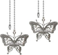 Ceiling Fan Pull Chain 12 inch Pull Chain Extension Fan Chain Extender Ceiling Fan Pulls Ornament with Ball Fan Chain Connector for Lighting Fans, 2 PACK (BUTTERFLY)