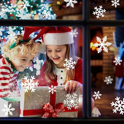 LUDILO 135Pcs Christmas Decorations Window Clings Snowflakes Window Decals - Image 2