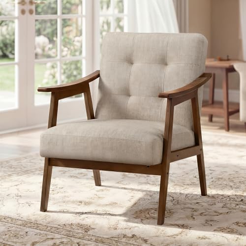 VASAGLE Accent Chair, PU Leather Armchair, Button Tufted, Thick Cushion by VASAGLEbySONGMICSHOME