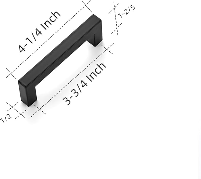 Ravinte 60 Pack 3-3/4 Inch Square Cabinet Handles Matte Black Cabinet Pulls Drawer Pulls Kitchen Hardware