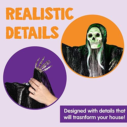 JOYIN 3 Pack Hanging Halloween Skeleton Ghosts Decorations, Grim Reapers for Best Halloween Outdoor Decorations - Image 3