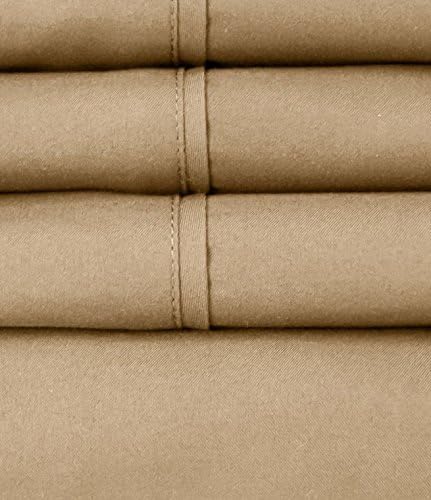 Twin Size Bed Sheets - 4 Piece 1500 Supreme Collection Fine Brushed Microfiber Deep Pocket Twin Sheet Set Bedding - 1 Extra Pillow Cases, Great Value, Twin, Taupe (Pack of 2)