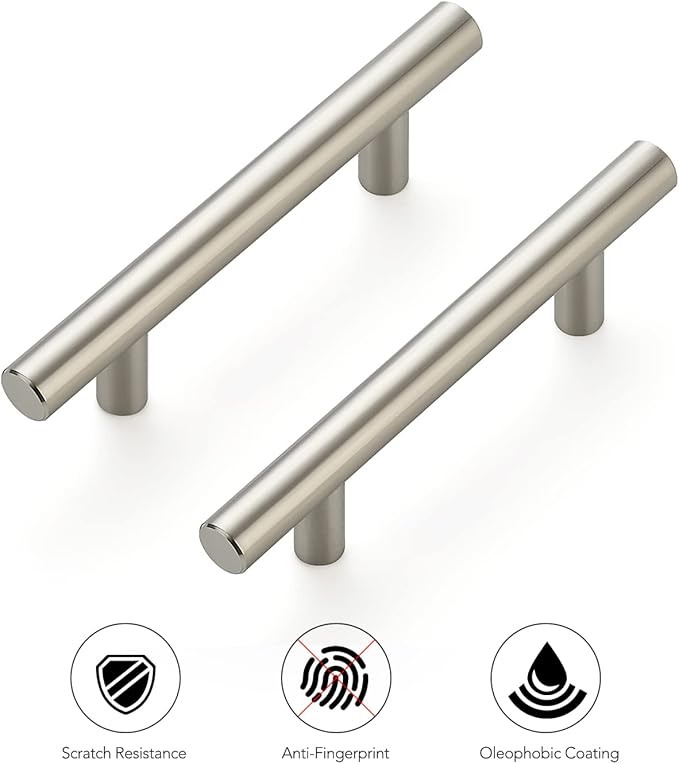Ravinte 24 Pack 5 inch Kitchen Cabinet Handles Cabinet Pulls Brushed Nickel Stainless Steel Kitchen Drawer Pulls Cupboard Handles 3" Hole Center