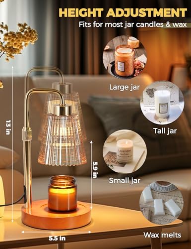 Modern Candle Warmer Lamp with 24h Cycle Timer, Dimmable Wax Melt Warmer - Image 5