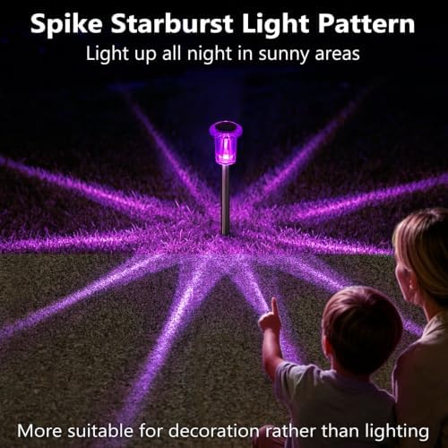 DenicMic Solar Halloween Lights Outdoor 15 Pack Purple LED Halloween Decor - Image 6