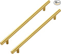JOY DECOR 15 Pack Cabinet Handles, Gold Cabinet Pulls, 8-3/4 in Hole Center Kitchen Cabinet Handles, Stainless Steel T Bar Handles for Dresser Drawers