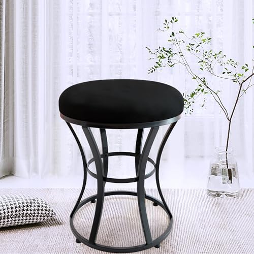 Vanity Chair, Small Velvet Vanity Stool & Ottoman Bench for Bathroom, Dorm - Image 2