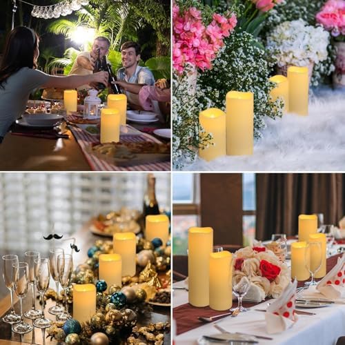 YOROXRG Set of 96 Waterproof Outdoor Flameless Candles, LED Candles with 4 Remote and Timer,(H 4" 5" 6" x D 2.2"),for Halloween Wedding Festival - Image 4
