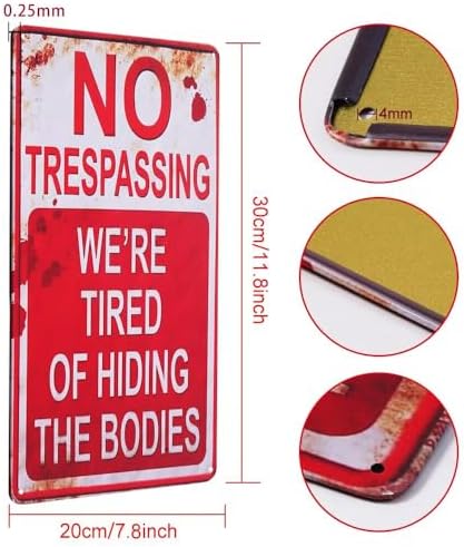 Halloween Decoration Retro Metal Signs 2 Pack for Outdoor Yard - Image 2