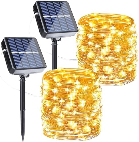 Joomer Solar Fairy Lights, 2-Pack Total 80FT 240LED Lights, Warm White by Joomer