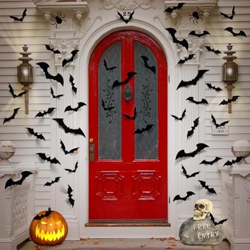 LUDILO 100Pcs Bats Halloween Decorations: Halloween Bats Wall Décor Sticker - Image 4
