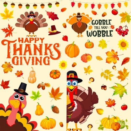 LUDILO Fall Thanksgiving Window Clings Static Window Decal for Fall Décor - Image 7