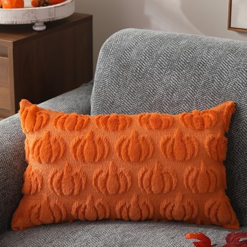 DFXSZ Fall Pillow Covers 12x20 2Pcs Orange Pumpkin Fall Decoration for Home - Image 3