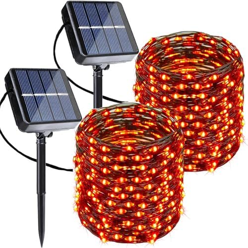 Joomer Orange Halloween Solar String Lights - 2 Pack Total 80FT 240LED by Joomer