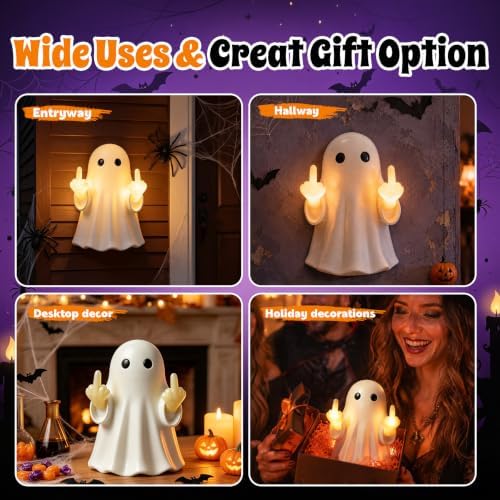 Halloween Ghost Figurine Glow Cute Finger Ghost Statue Big - Image 5