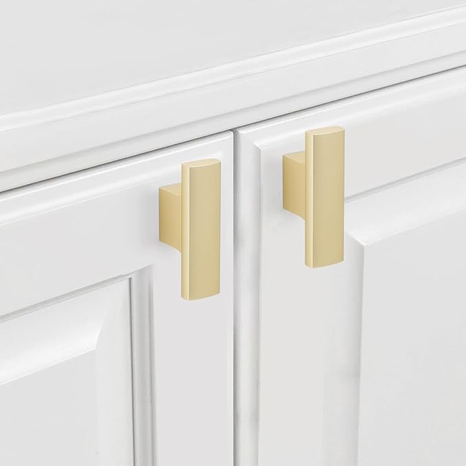 10 Pack Kitchen Cabinet Knobs Brushed Gold Cabinet Knobs Drawer Knobs Solid Kitchen Hardware