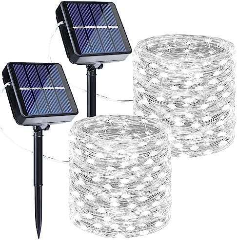 Joomer Solar Fairy Lights, 2-Pack Total 80FT 240LED String Lights, White by Joomer