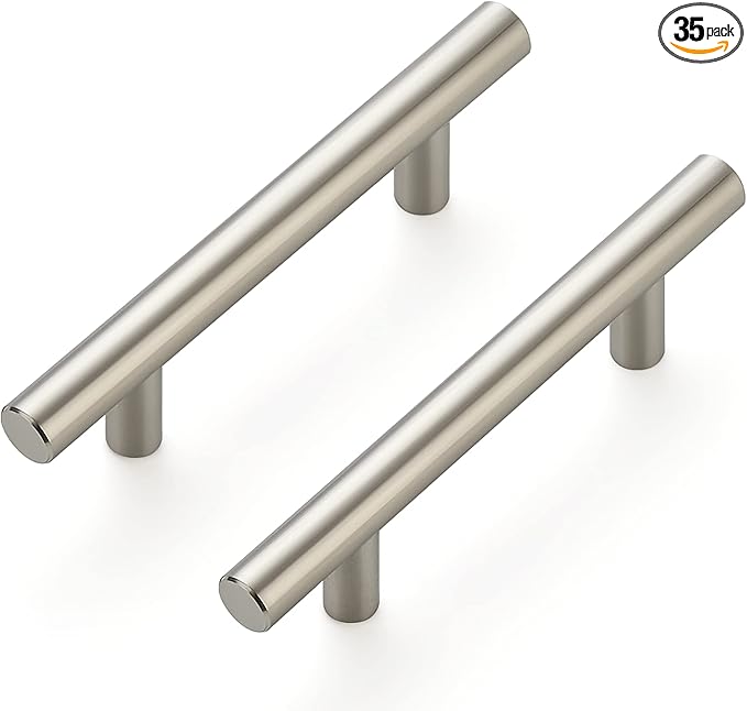 Ravinte 35 Pack 5'' Cabinet Pulls Brushed Nickel Stainless Steel Kitchen Drawer Pulls Cabinet Handles 3" Hole Center
