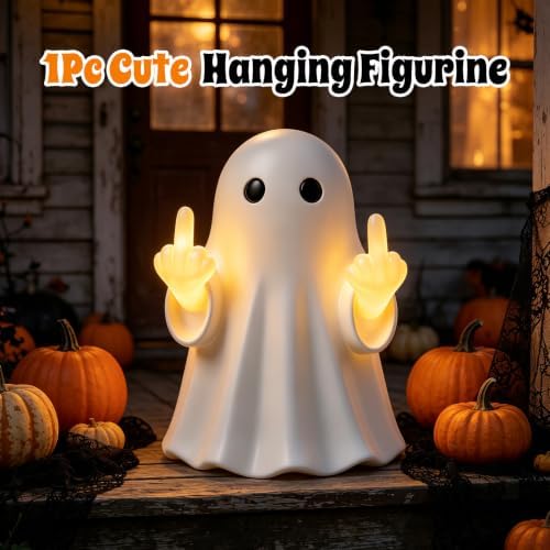 Halloween Ghost Figurine Glow Cute Finger Ghost Statue Big - Image 3