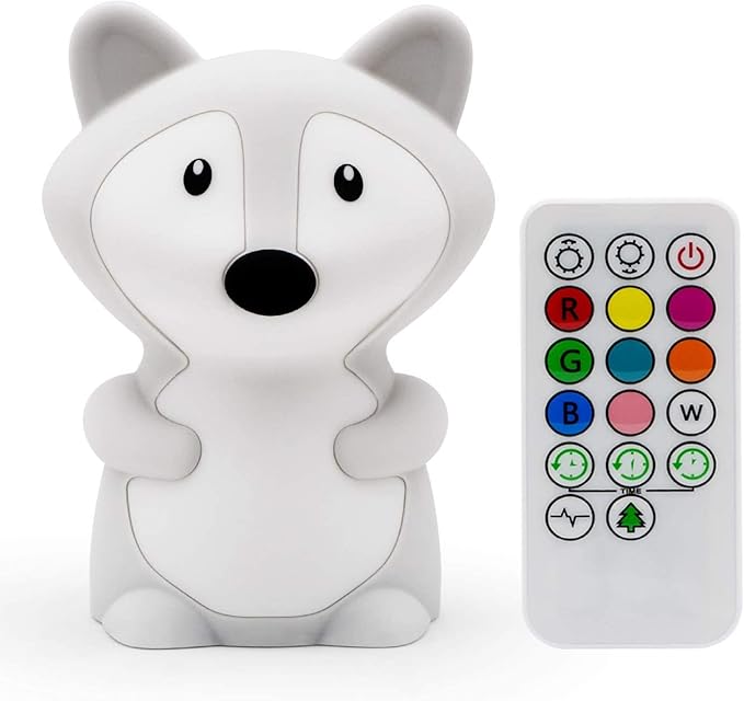 Night Light for Kids, Bedside lamp, Bedroom Light, LEDs Lights, lamp Kids, Baby Nursery lamp, Break Resistant, Eye Caring, Adjustable Brightness & Color, Touch Control - Medium Fox