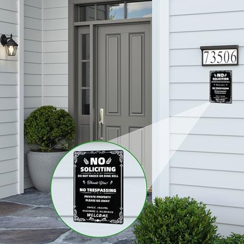 No Soliciting & No Trespassing Chic Metal Signs for Yard - Image 4